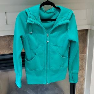Womens Zella zip up hoodie green sz med